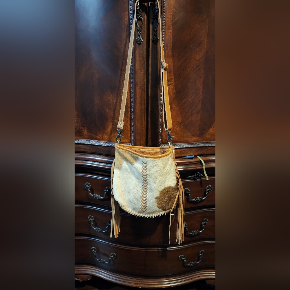 Myra Cow Hidde Fringe Purse